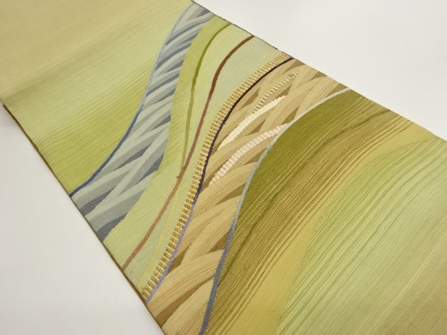 JAPANESE FUKURO OBI / REVERSIBLE / WOVEN ABSTRACT STRIPE